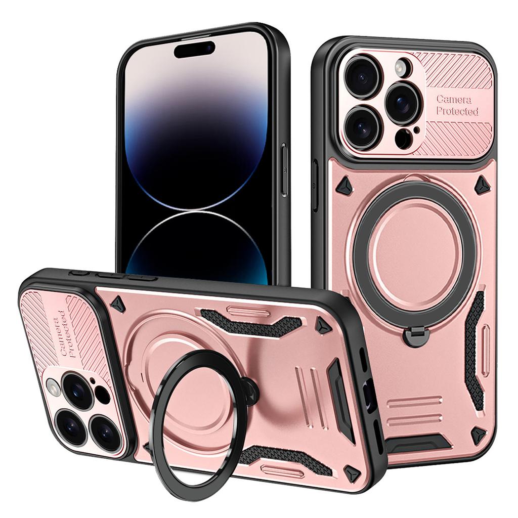 For iPhone 14 Pro Case Compatible with MagSafe Shockproof TPU + PC Phone Back Cover with Kickstand