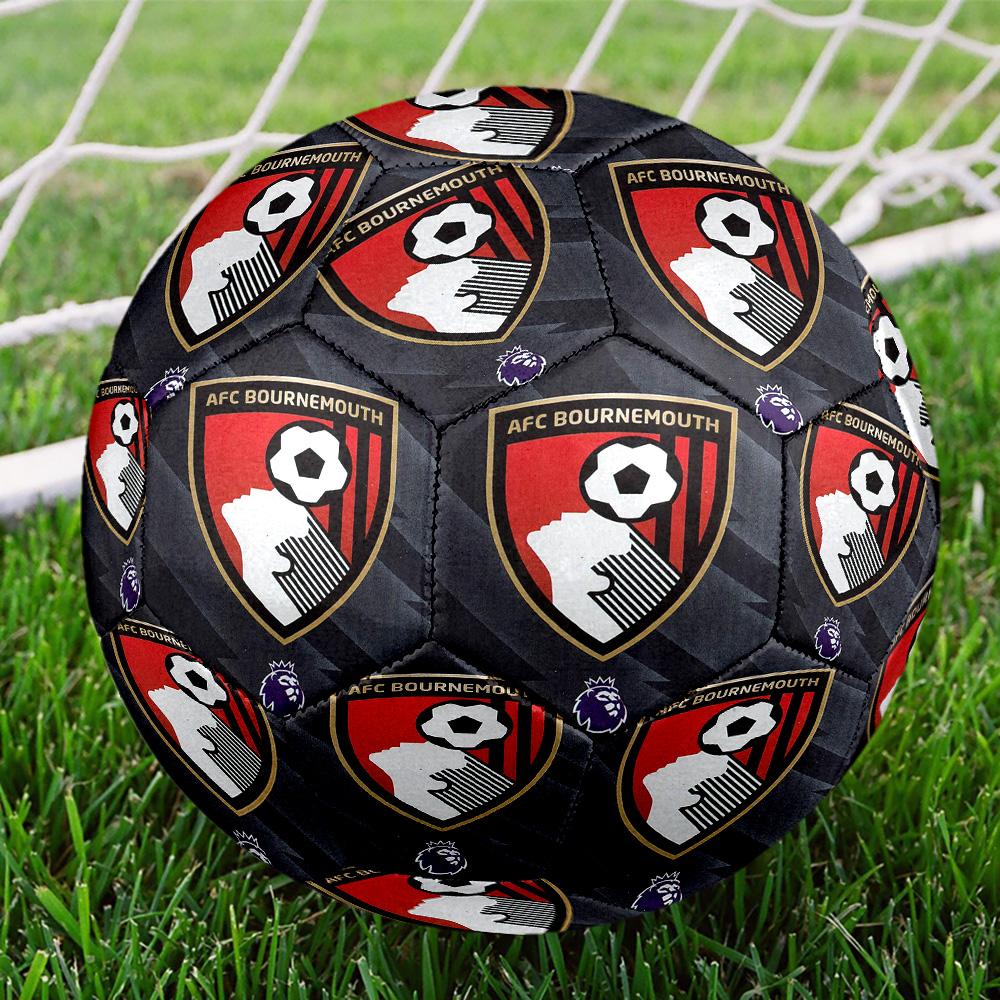 AFC Bournemouth Indoor Soccer Ball Size 5 Colorful All Ages Machine Stitched PVC Competition Ready Durable High-Bounce