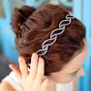 Hollow Willow Leaf Rhinestone Non-Slip Headband with Diamond Wave Design