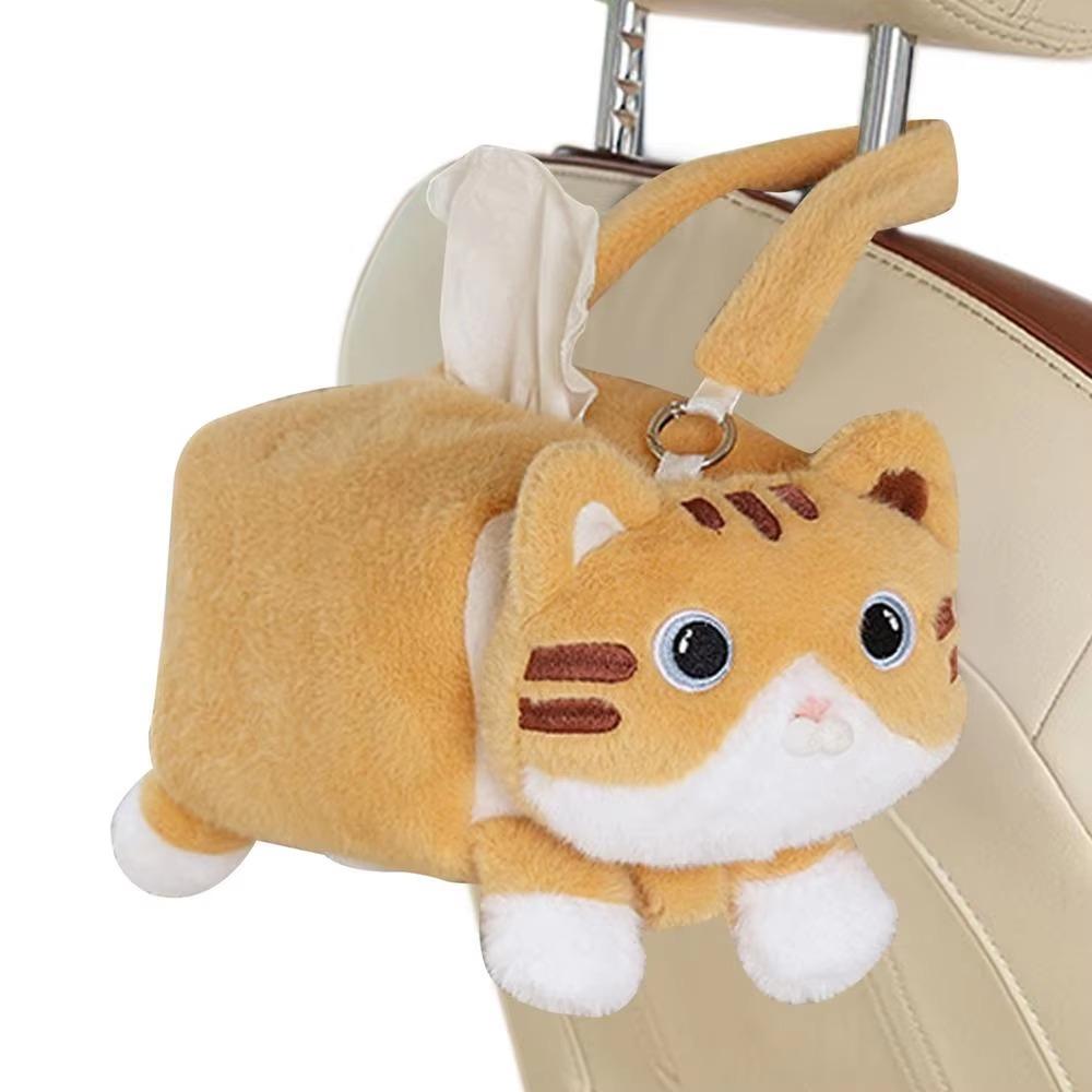 Cartoon Car Seat Tissue Box Cat  Shape Paper Towel Dispenser  Car Interior Decor