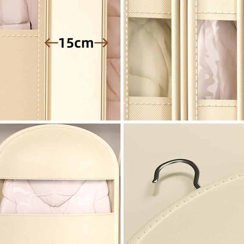 Dust Cover Clothes Bags Space-Saving Compressed Down Jacket Storage Bag Transparent Hanging Dust Cover With Zipper Organizer
