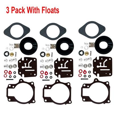 3 Set Carburetor Rebuild Repair Kit W Float Fit For Johnson Evinrude 65 70 75 HP