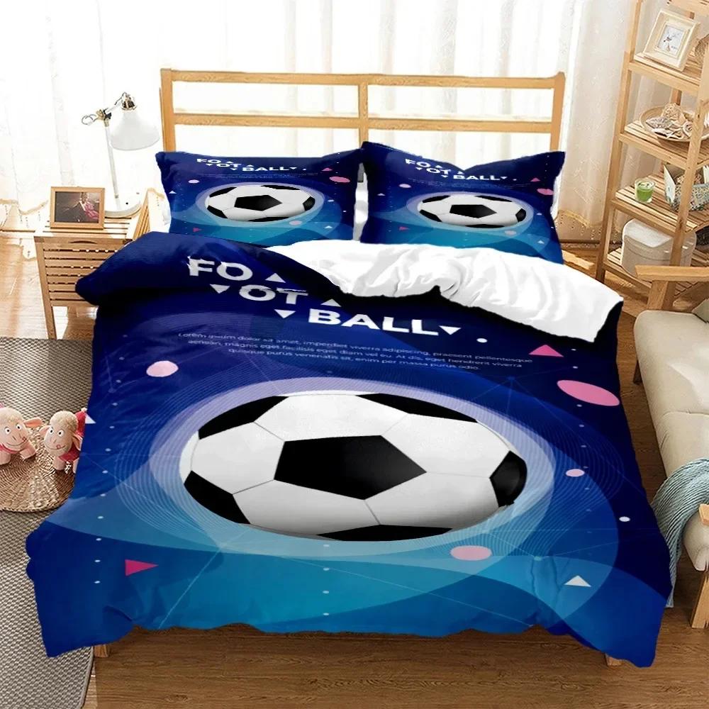 Soccer Cover Digital Polyester Comfortable Duvet Quilt Cover Pillowcase Bedding Set Children Bedroom Decoration Home Textile