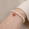 Elegant  Pearl Bracelet for Women, Fashion Round Bead Design Pendant Peal Bangle, Strawberry Crystal Bracelet