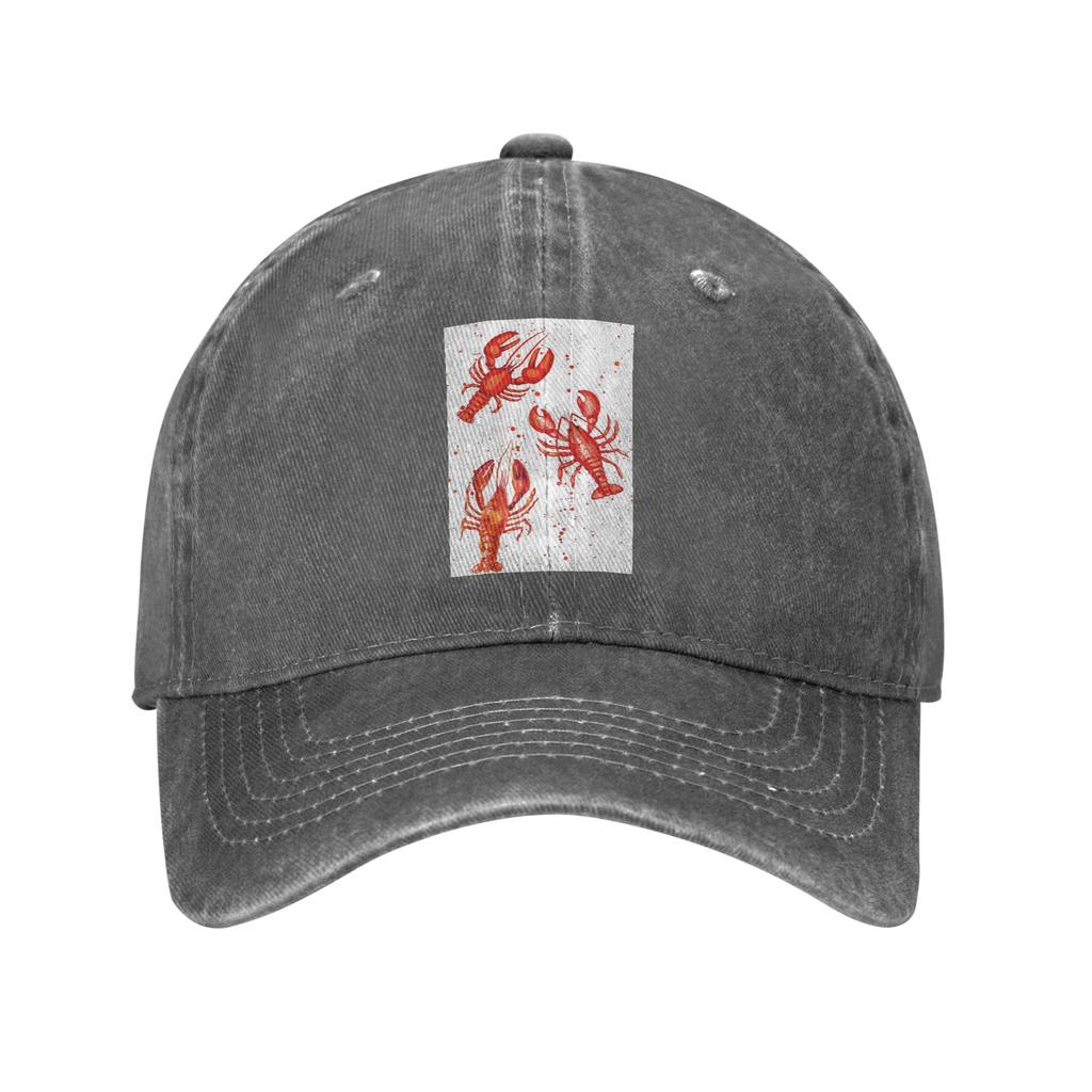 Lobsters And Lobster Seafood Festival Denim Fabric Cap Casual Baseball Caps Adjustable Hat Summer Unisex Baseball Hats