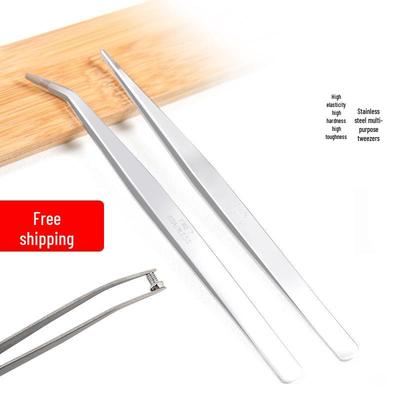 Stainless Steel Thickened Tweezer Set: Pointed, Curved & Bent Tips for Sewing and Thread Repair