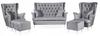 Lounge Set of Furniture Wingback Gaja Sofa Armchairs Pouffes Family Meble Set