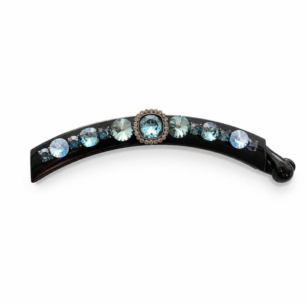Light luxury style, exquisite and elegant fashion, ice transparent blue ponytail, banana clip for women