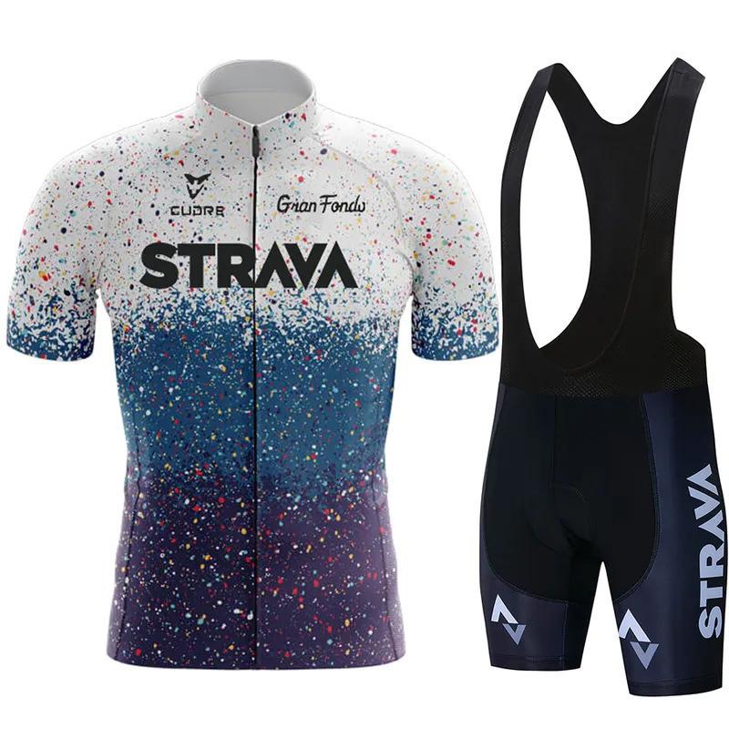 2023 Cross-border STRAVA Tour de France cycling wear short-sleeve set with quick drying clothes available for drawing