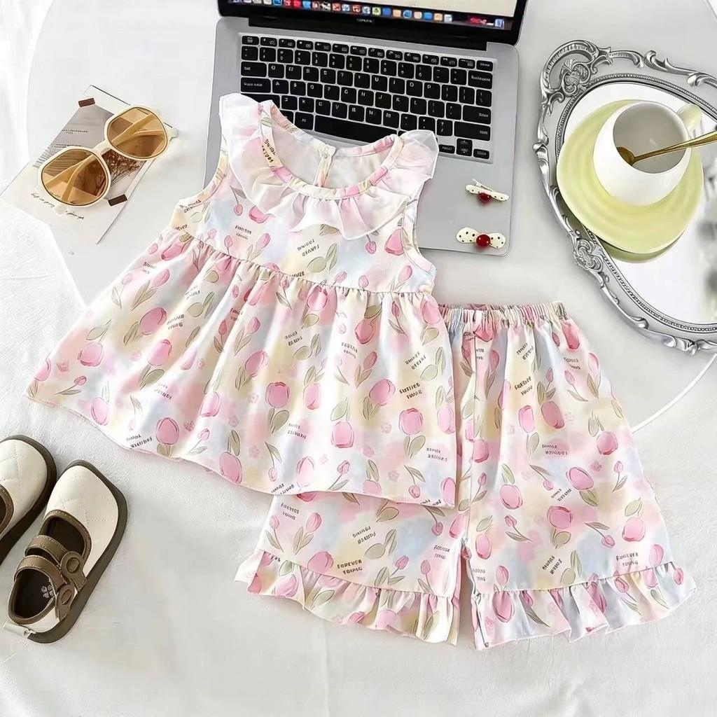 Princess Girl Summer Dress With Floral Print And Breathable Cotton For Toddler Girls