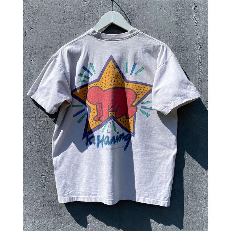 

Who Care Retro Keith Haring Loose-Fit Short Sleeve T-shirt: Cute, Trendy Style for Couples XXXL білий