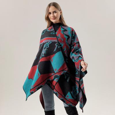 Women's Vintage Fashion Pashmina Knitted Shawl Windproof Travel Cape Autumn Winter Warm Wraps