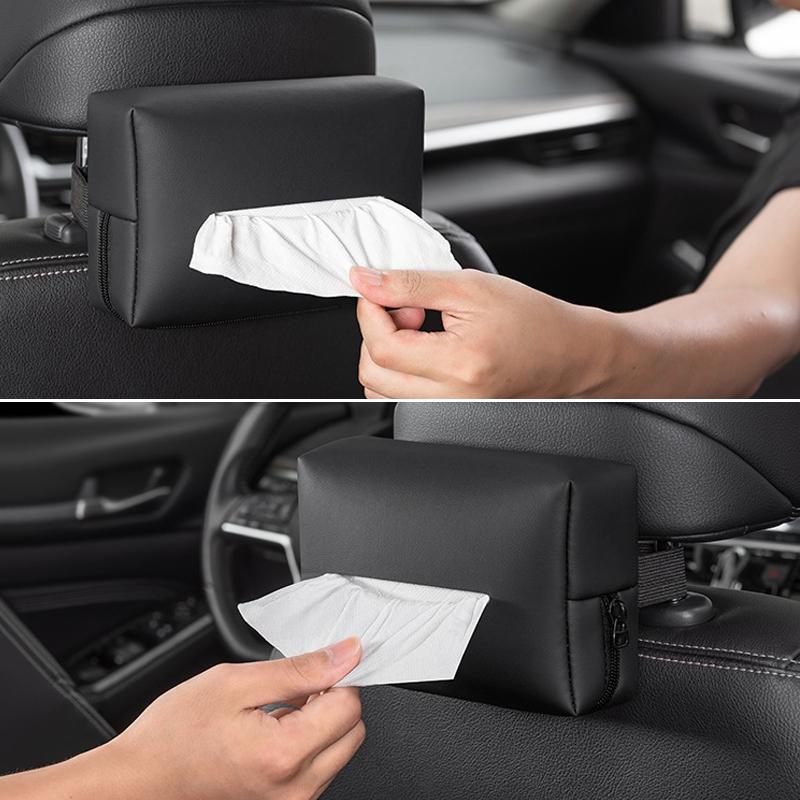 Leather Car Tissue Box Car Towel Napkin Paper Rack Storage Bag For Mercedes Benz W203 W204 W205 W210 W211 W212 W221 W222 CLS CLA