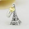 Original Paris Eiffelturm & Gold Herz Anhänger Perlen Passen 925 Sterlingsilber Perlen Charm Mode Armband DIY Schmuck