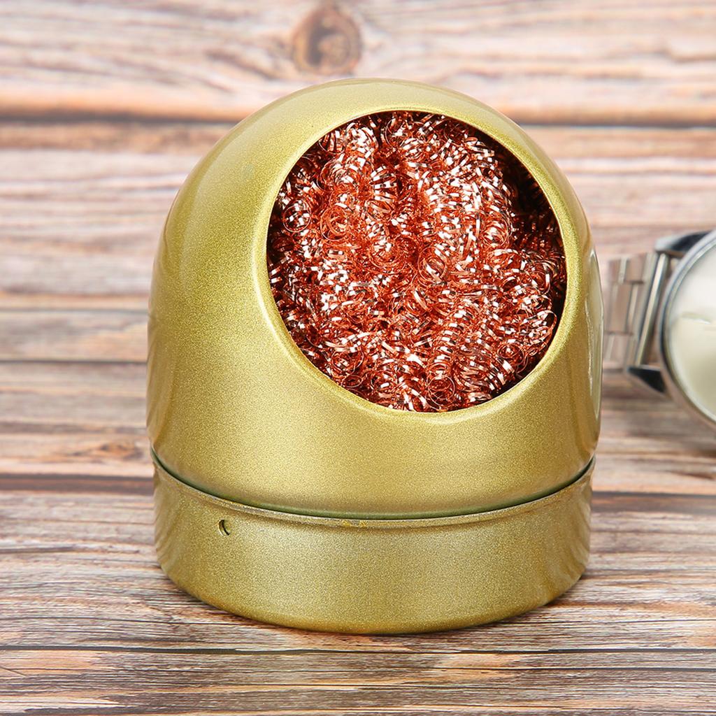 Soldering Iron Tip Cleaner Welding Nozzle Cleaner Metal Wire Balls with BaseGold