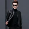 Men's High-End Sheepskin Baseball Collar Leather Jacket