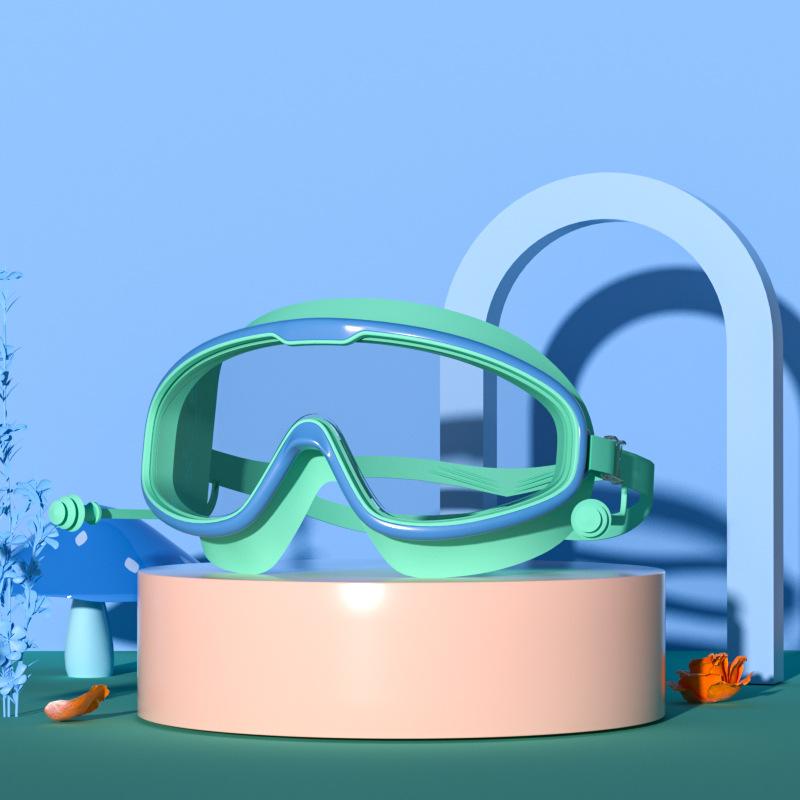 Children's Swimming Goggles Girls Boys Large Frame Waterproof Anti-fog HD Transparent Student Baby Swimming Glasses