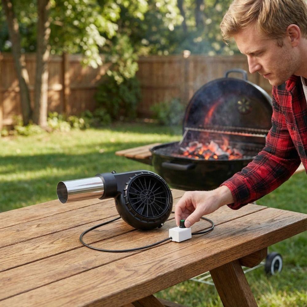 USB Power Supply Handheld Barbecue Fan Adjustable Speed Barbecue Blower BBQ Fan  Outdoor Grill