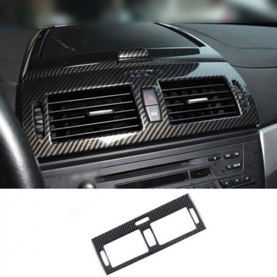 For BMW X3 E83 2006-2010 ABS Carbon Fiber Middle Console Air Outlet Vent Trim