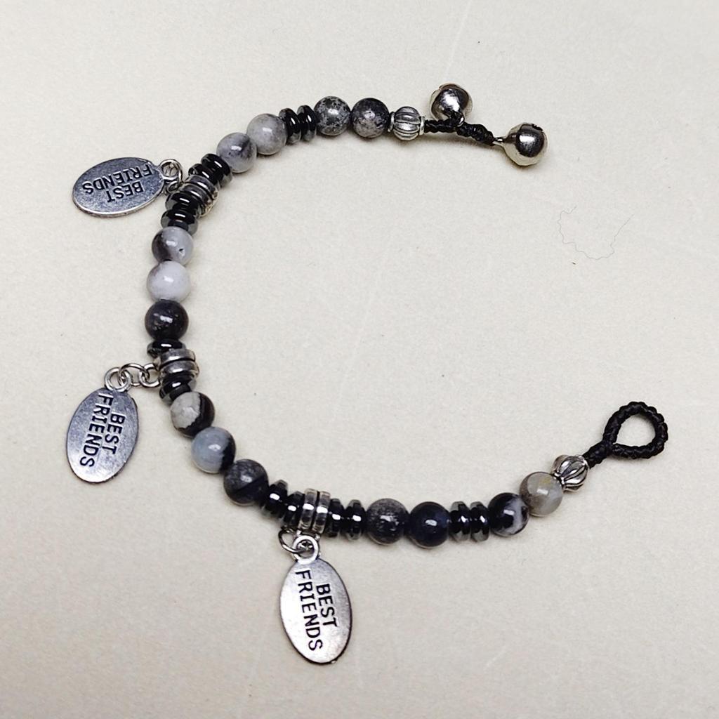 Vintage Tibetan Woven Bracelet with Ethnic Bells