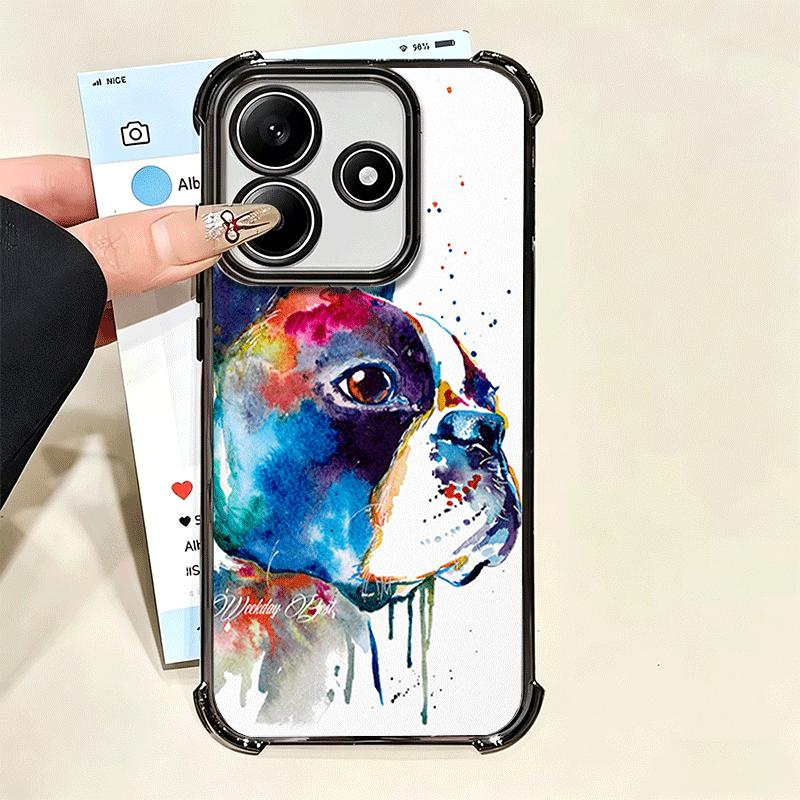 French Bulldog Dog Pug Design Plating Phone Case For Xiaomi Poco X5 X6 X7 X8 Pro Max F8 Ultra F7 M8 M7 M5S Redmi 15C 15 14C 13C