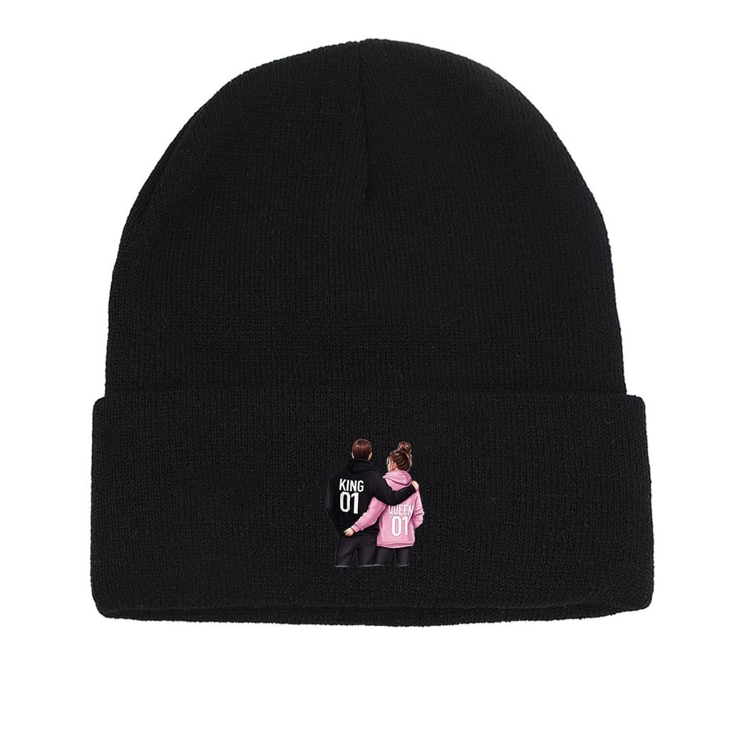 Heart Chile Flag Print Knitted Hat Beanie, Skull Cap Winter Windproof Casual Bonnet Knit Cap Beanie