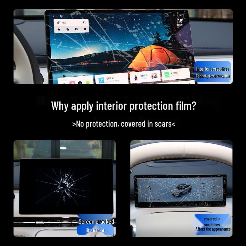 Zeekr 001 Navigation Screen Protector: Tempered Film & Interior Control Stickers for 26 Models