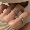 925 Sterling Silver Rings Fashion Hip Hop Vintage Couples Creative Strip Design Thai Silver Party Jewelry Birthday Gifts