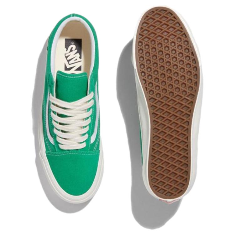 Vans Old Skool Series Comfortable Versatile Low-Top Casual Shoes Unisex sneaker Green White VN000CY2CX1