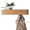 Walnut Wood Wall-Mounted Coat and Hat Rack for Living Room Entryway