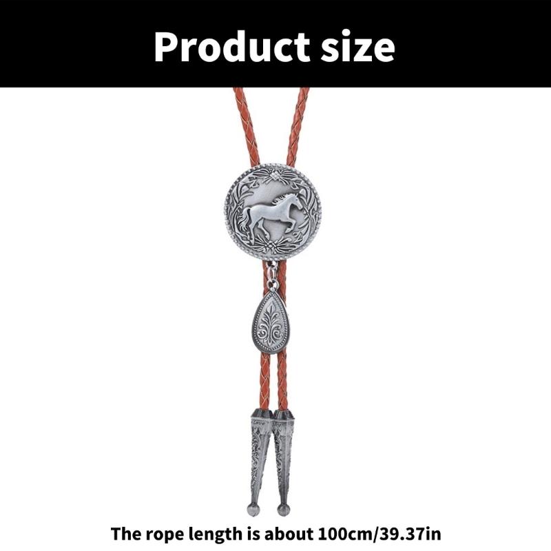 Bolo Krawatte für Männer Geprägter Anhänger Bolo Krawatten Formelles Hemd Zubehör Vintage Bolo Krawatte Klassische Country Halskette