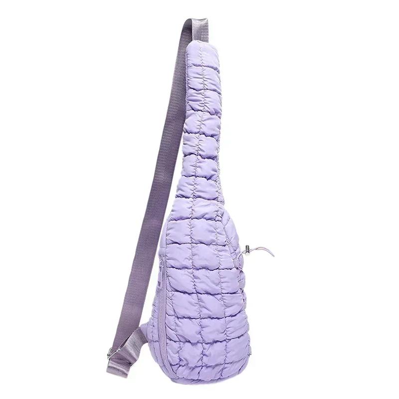 

Nylon Zipper Crossbody Bag Solid Macaron Color Series Fashionable Soft Simple Popular Shoulder Bag Premium Durable