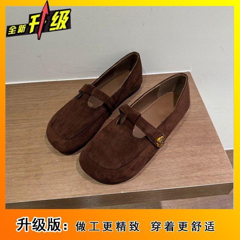 Fashion versatile retro style flat-soled grandma shoes women's cute comfortable soft-soled women's single shoes 2025 spring and autumn new models