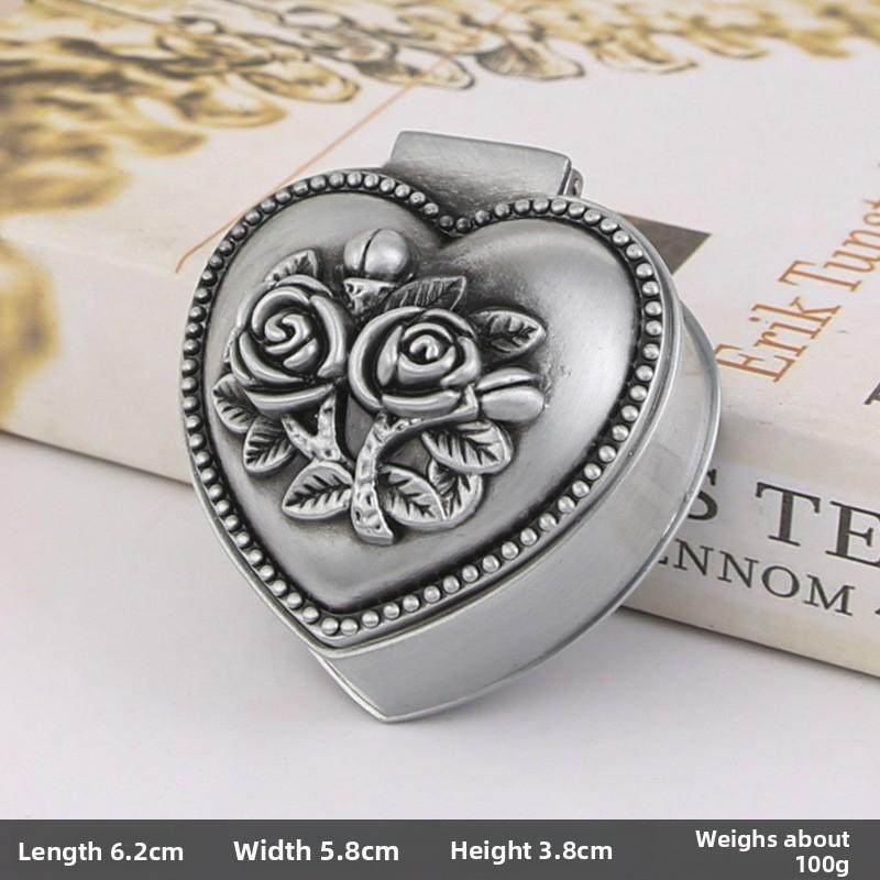 European Retro Princess Jewelry Box With 3d Rose Pattern Desig For Gift Giving And Storage