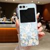 For Samsung Galaxy Z Flip 6 5 4 3 Case Luxury Oil Painting Flower Butterfly Hard Clear Folding Cover For Samsung Z Flip6 Flip5
