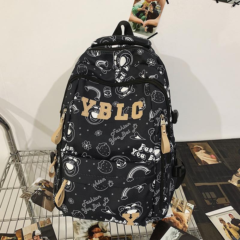 Schoolbag1011 College Student School Bag High School High Capacity Backpack Travel ins Versatile Durable Computer Backpack ins Wind