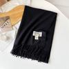 Solid color imitation cashmere scarf women's metal standard shawl women's high-grade relaxation camel-colored warm scarf