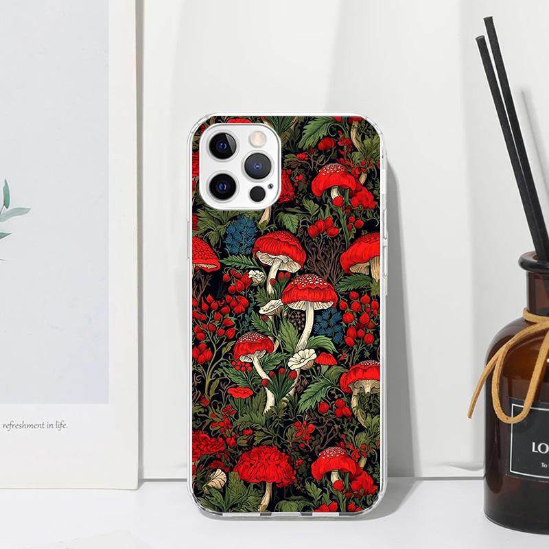 Colorful Mushroom Phone Case For Iphone 17 Air 16 15 Plus 16E 14 Pro Max 13 Mini 12 11 7 8 SE Fundas Soft Back Cover 17 Air 16 1