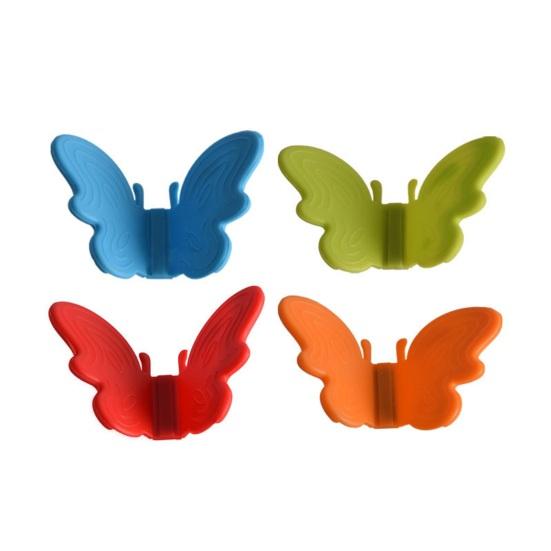 Gants isolés en forme de papillon, 2 pièces, couvre-Pot magnétique, Clip à main en Silicone résistant à la chaleur pour la cuisine