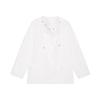 Cotton Blend Tie-Neck Loose Long-Sleeve Shirt