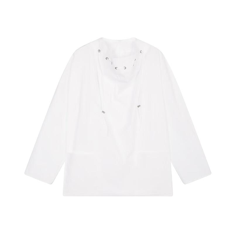 Cotton Blend Tie-Neck Loose Long-Sleeve Shirt
