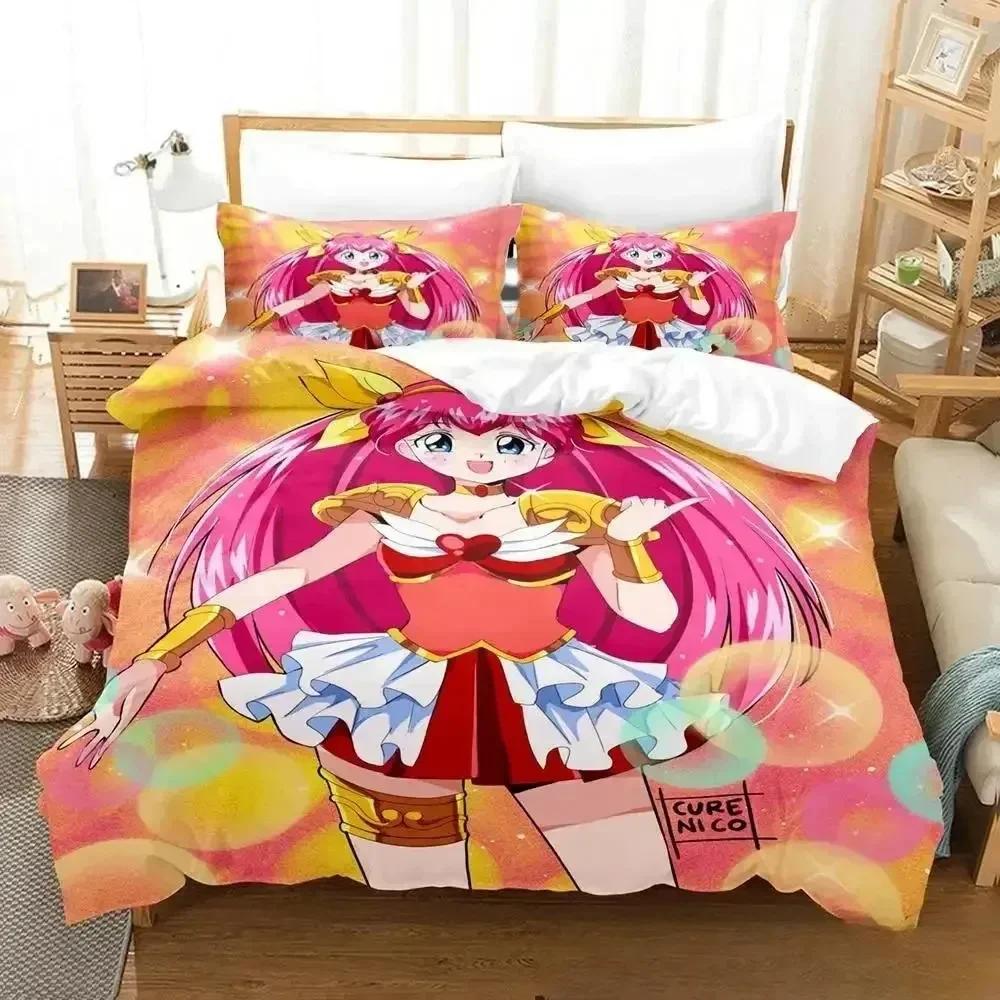 Comforter Print Anime Wedding Peach Bedding Set Bed Set Comforter King Queen Size Boys Adult Bedding