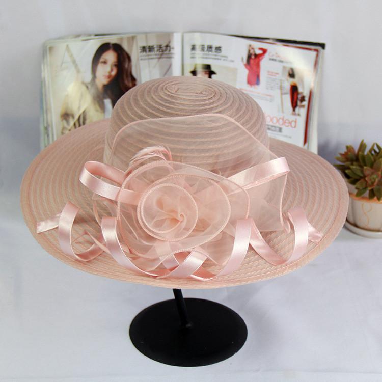 Elegant Womens Sun Hat With Flower Decor For Summer Outdoor Events