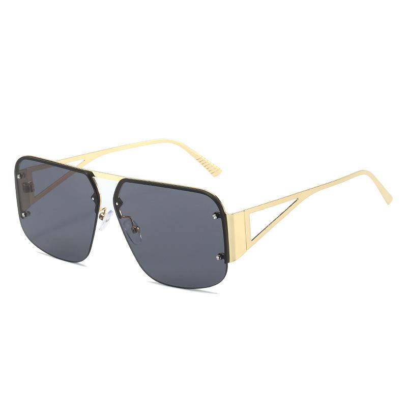 

2023 Hot Fashion Pilot Sunglasses, European And American Retro Curtain Half-Frame Versatile Square Sunglasses Regular