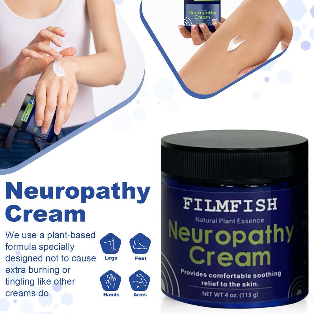 Neuropathy Relief Cream Extra Strength For Feet, Legs, And Hands. Vegan And -Free, Non-Greasy, Gentle, Non-Burning With Effec