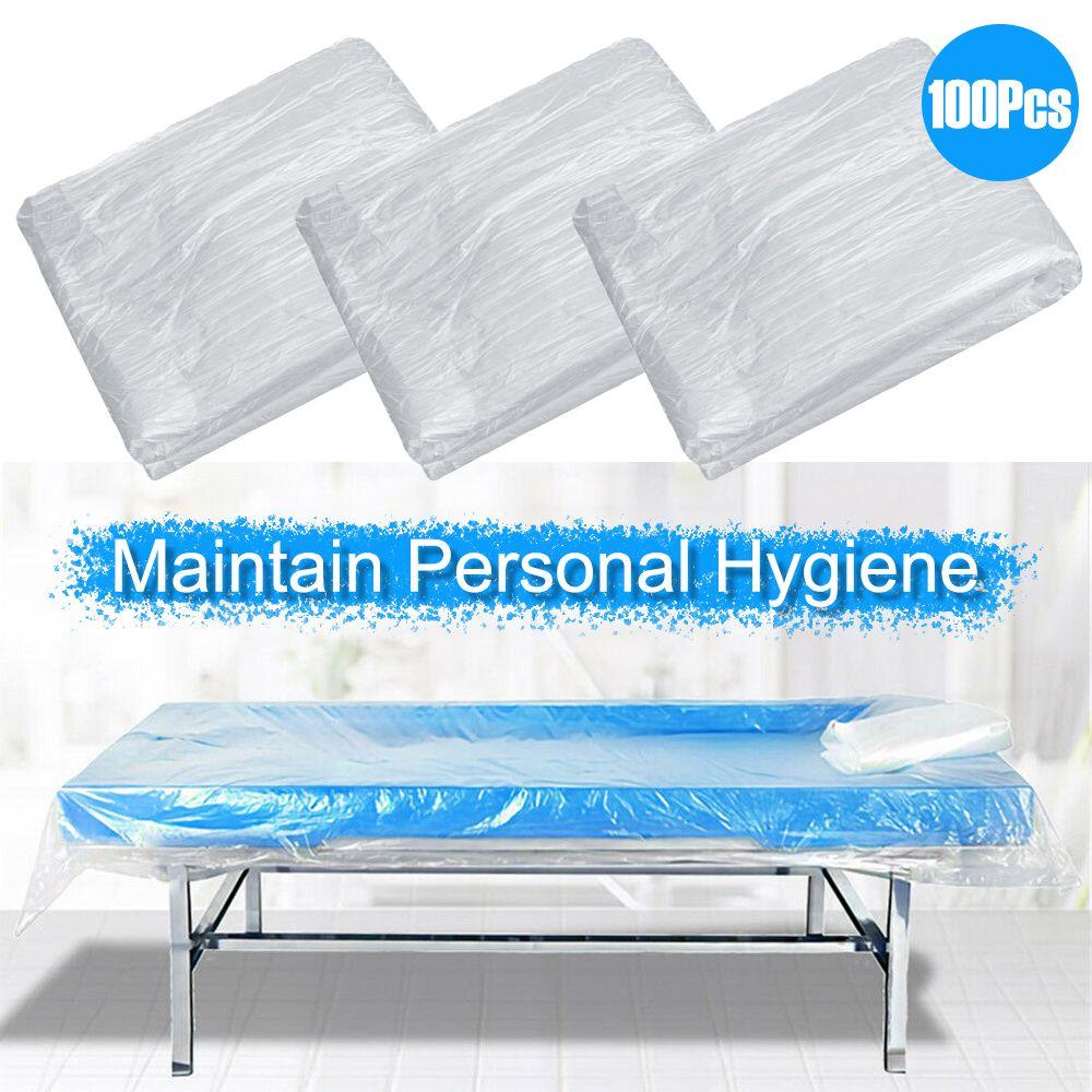 100pcs/Pack Waterproof Film Disposable Plastic Sheets Disposable Sauna Blanket Massage Table