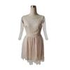 Glitter Starry Tulle Prom Dress For Women Long Sleeve Crew Neck Formal