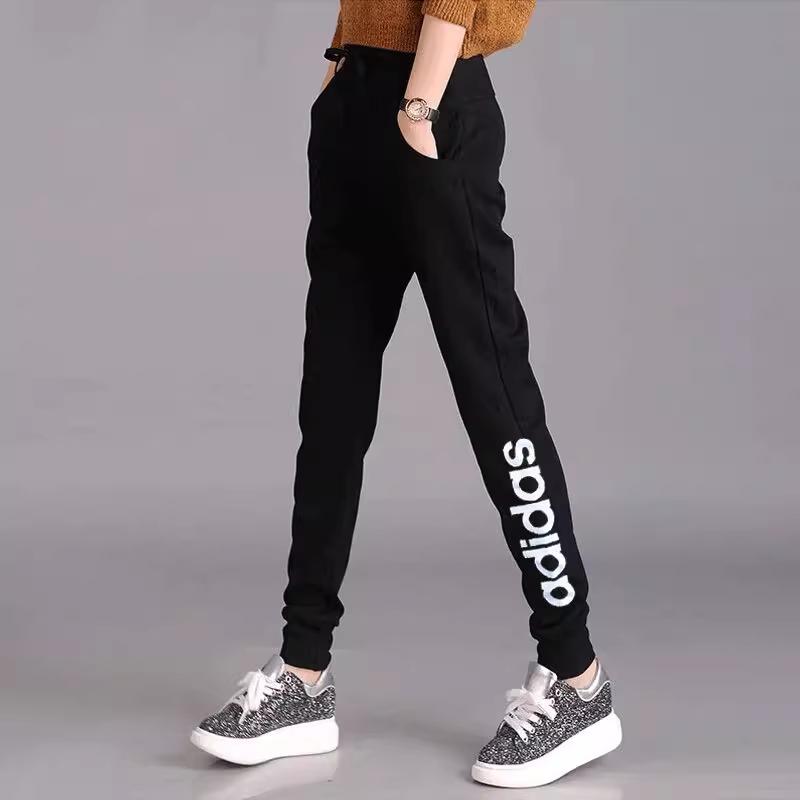 Adidas Neo Logo Print Mid-Rise Slim Fit Sports Pants Women Pants Black HI4653