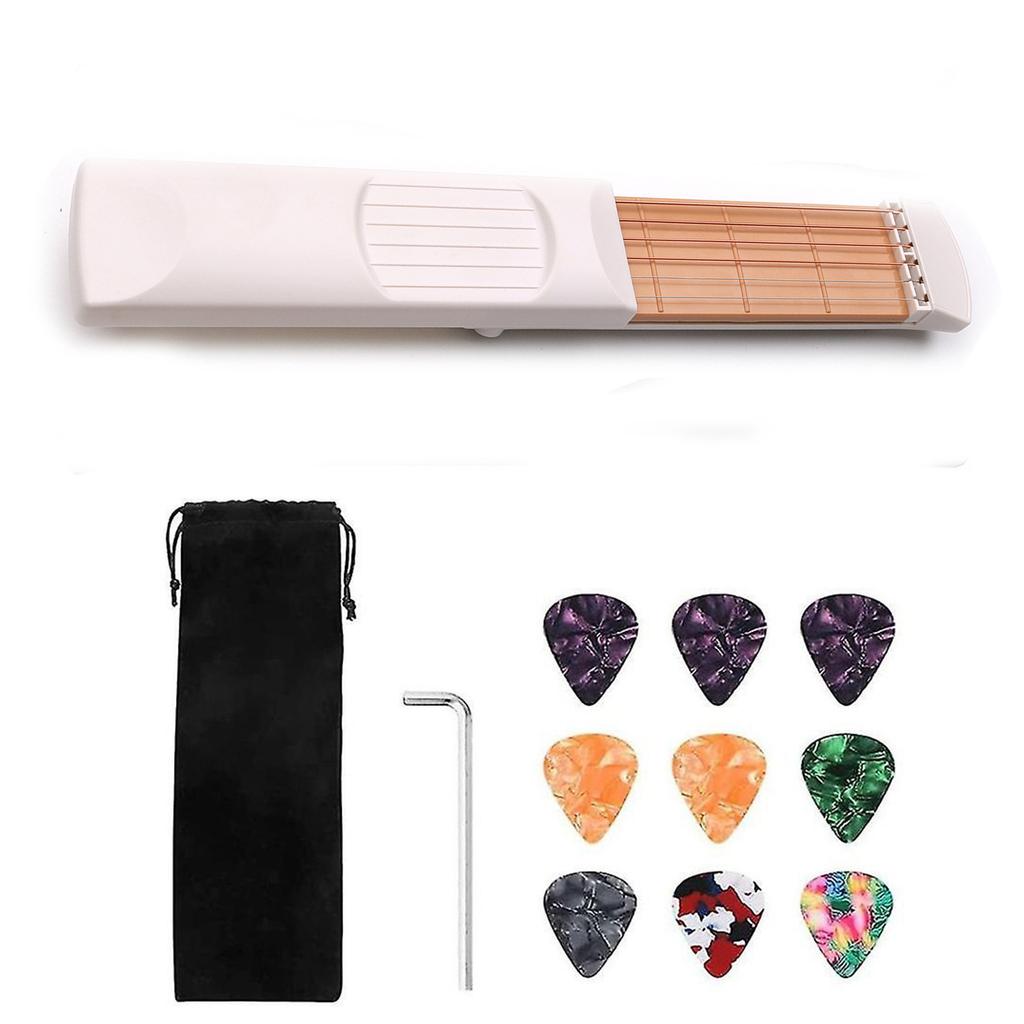 Pocket Guitar Trainer, 6 Fret Mini Portable Pocket Guitar Practice Neck Guitar Practice Tool Pocket Guitar Chord Trainer