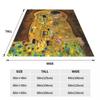 Gustav Klimt The Kiss Knitted Blanket Flannel Abstract Freyas Art Super Warm Throw Blankets for Bed Bedroom Quilt